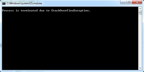 process is terminated due to stackoverflowexception.